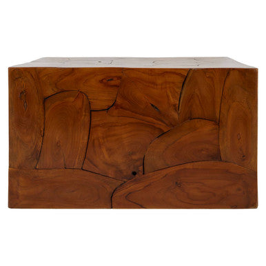 Surak teak wood square cuboid coffee table, styled living room 4