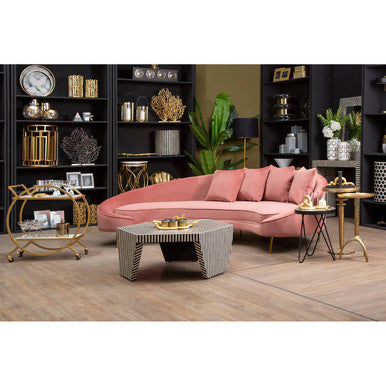 Fusion bone inlay hexagonal coffee table, styled living room 4