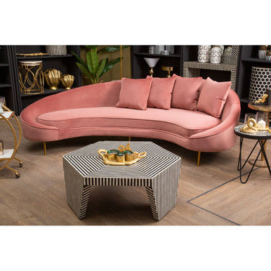 Fusion bone inlay hexagonal coffee table, styled living room 5