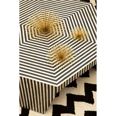Fusion bone inlay hexagonal coffee table, styled living room 3
