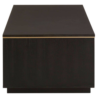 Diamond oak veneer coffee table, panel detail