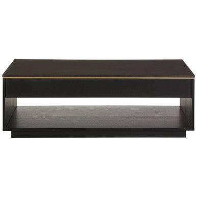 Diamond oak veneer coffee table, side angle