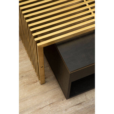 Diamond oak veneer coffee table, styled living room 2