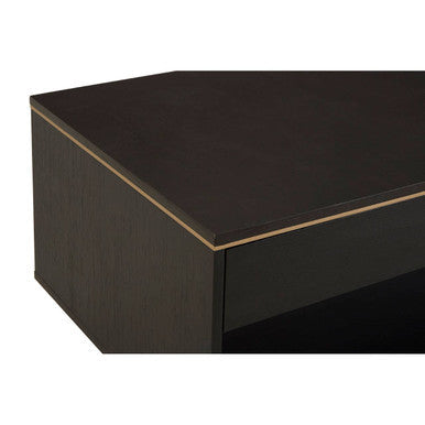 Diamond oak veneer coffee table, close up view 1