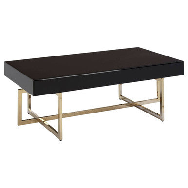 Ragusa black mirrored glass coffee table, styled living room 1