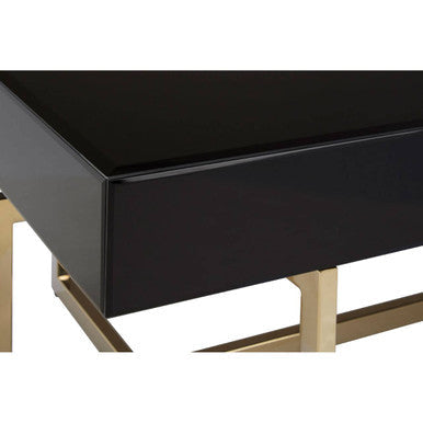 Ragusa black mirrored glass coffee table, styled living room 2