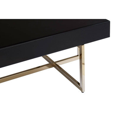 Ragusa black mirrored glass coffee table, styled living room 3