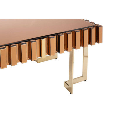 Rivoli gold mirrored coffee table, close up view 2
