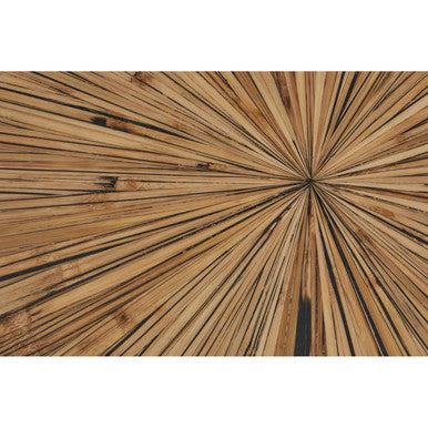 Gabo black and natural bamboo small round coffee table, close up view 2
