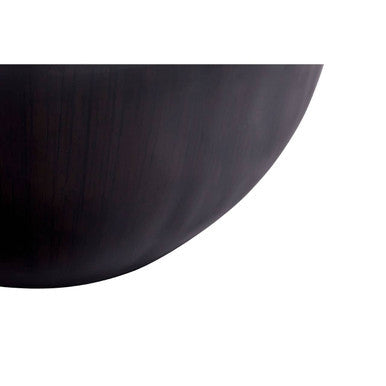 Gabo black and natural bamboo small round coffee table, close up view 3