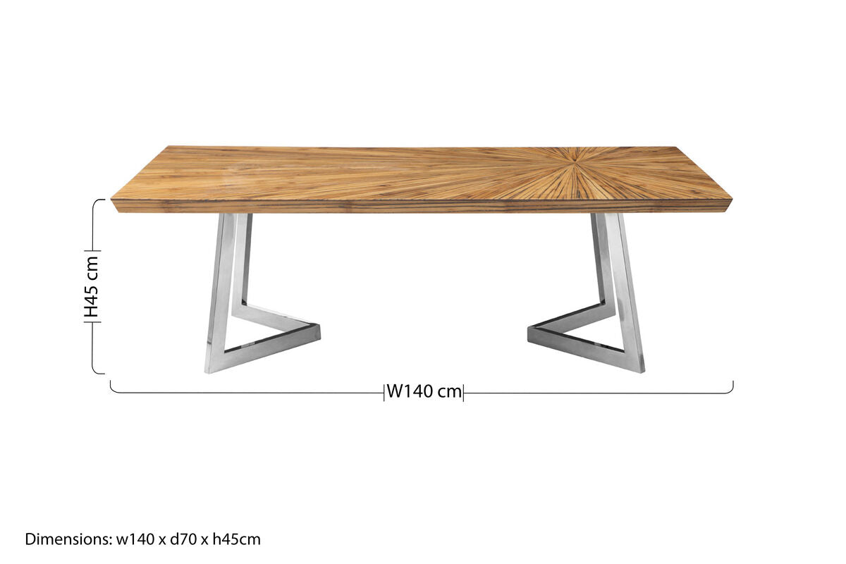 Gabar natural bamboo coffee table, additional view