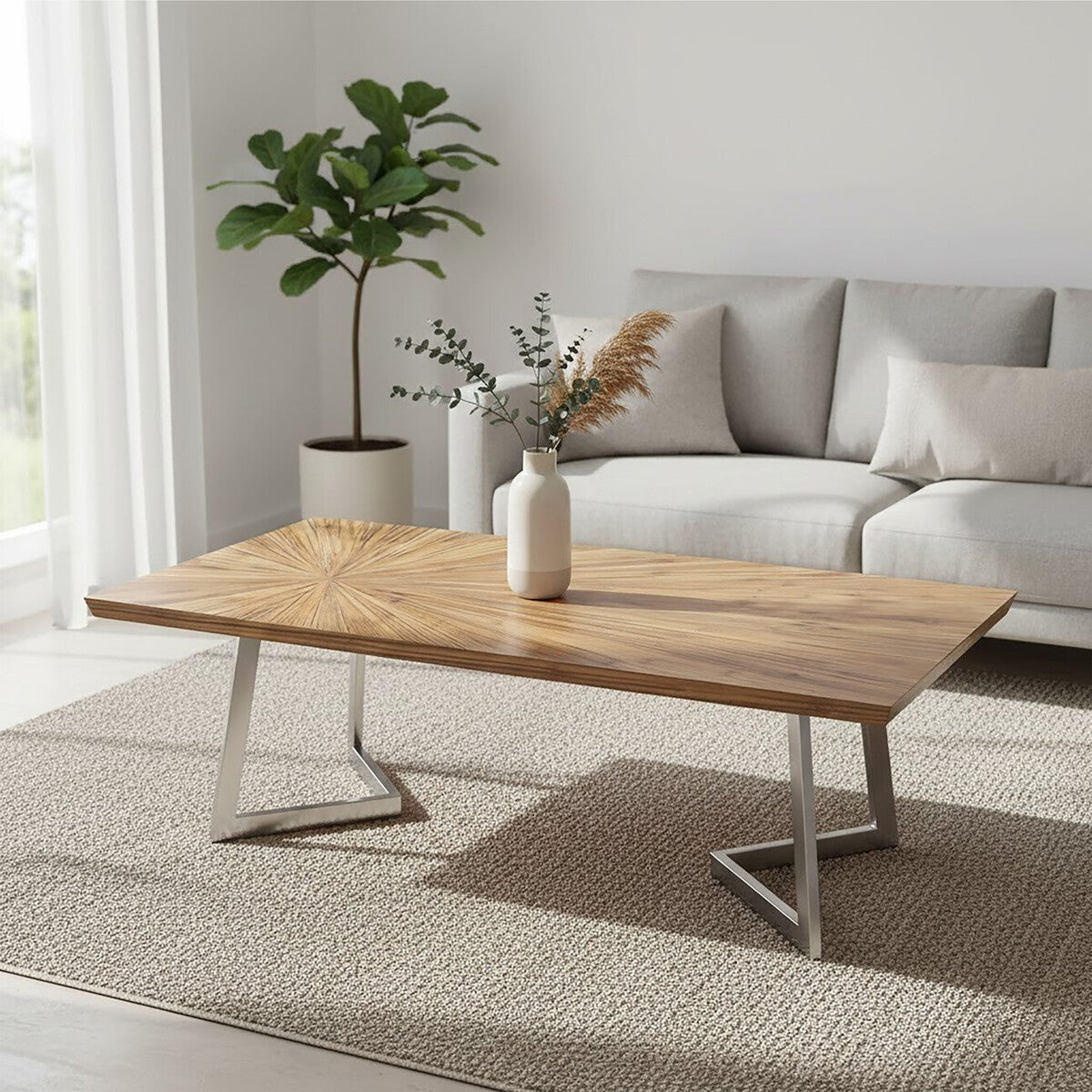 Gabar natural bamboo coffee table, styled living room 1