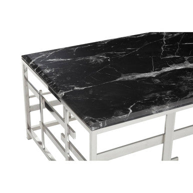 Aprilia black marble wireframe coffee table, additional view