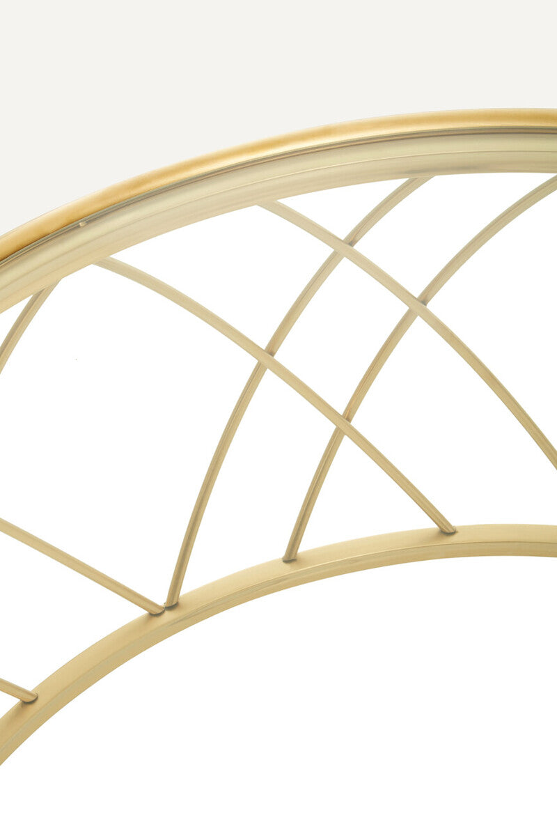 Ackley clear glass gold round coffee table, styled living room 3