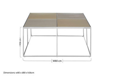 Oria brushed silver and gold coffee table, additional view