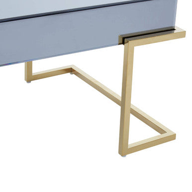 Kaso grey mirrored gold coffee table, styled living room 2