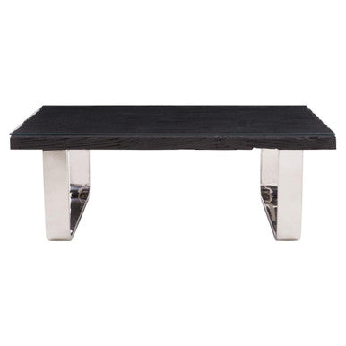 Kerala black recycled wood curved legs coffee table, tabletop detail