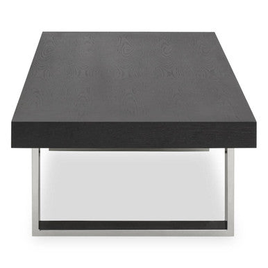 Ulmus black elm wood coffee table, tabletop detail