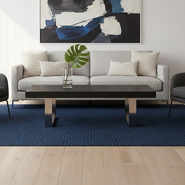 Ulmus black elm wood coffee table, front view
