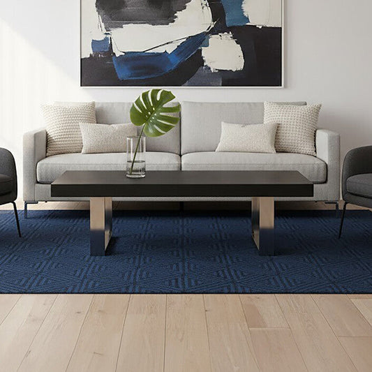 Ulmus black elm wood coffee table, front view