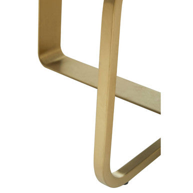 Lena oak veneer brushed gold coffee table, close up view 2