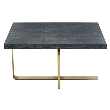 Lena oak veneer brushed gold coffee table, additional view