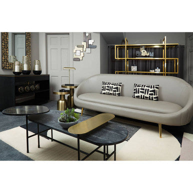 Serrano black oak veneer marble coffee table, styled living room 1