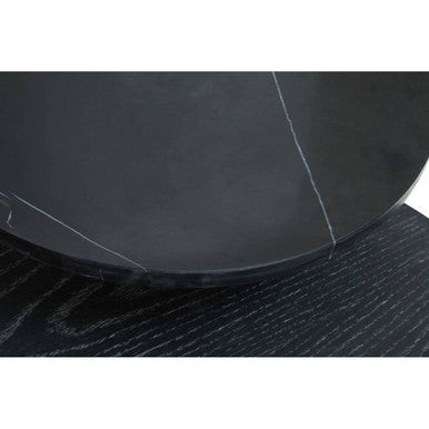 Serrano black oak veneer marble coffee table, styled living room 3