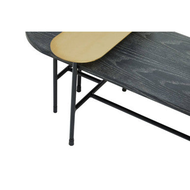Serrano black oak veneer marble coffee table, additional view 2