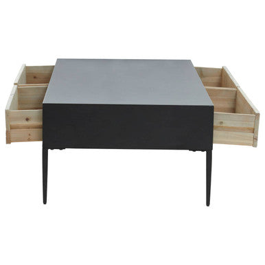 Luxor grey recycled pine coffee table, close up view 1