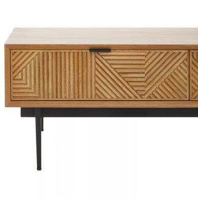 Jakara natural oak veneer 2 drawer coffee table, additional view