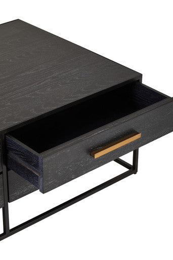 Judd black oak veneer 4 drawer coffee table, additional view
