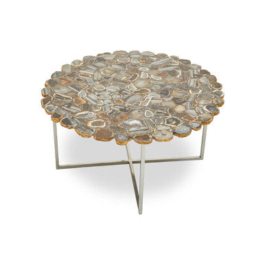 Rabia natural agate coffee table, front view