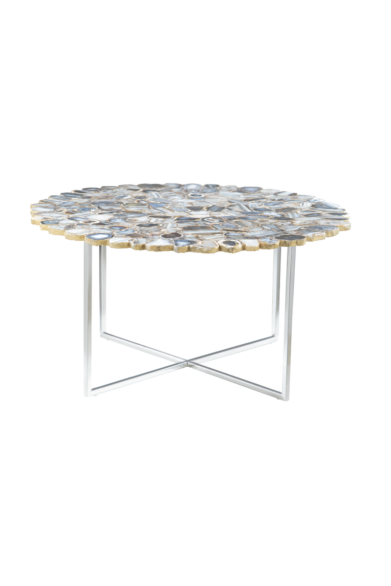 Rabia natural agate coffee table, top view