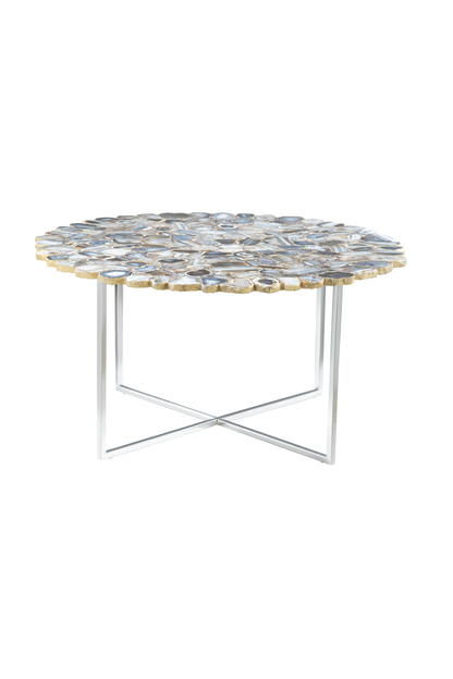 Rabia natural agate coffee table, top view
