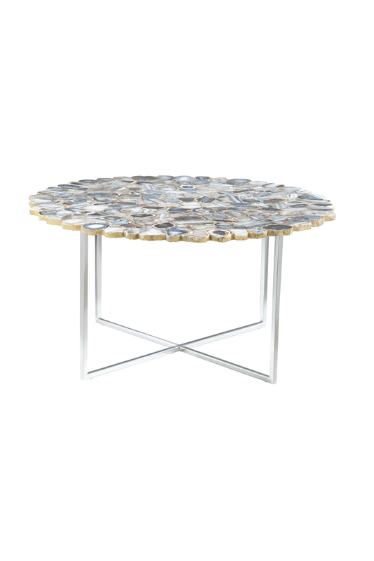Rabia natural agate coffee table, top view