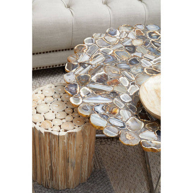 Rabia natural agate coffee table, styled living room 4