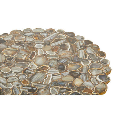 Rabia natural agate coffee table, close up view 2
