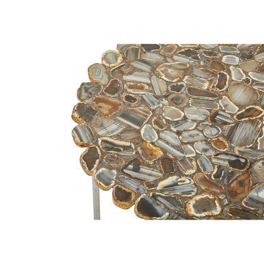 Rabia natural agate coffee table, close up view 3