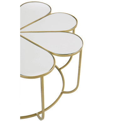 Rabia mirrored petal design coffee table, close up view 3