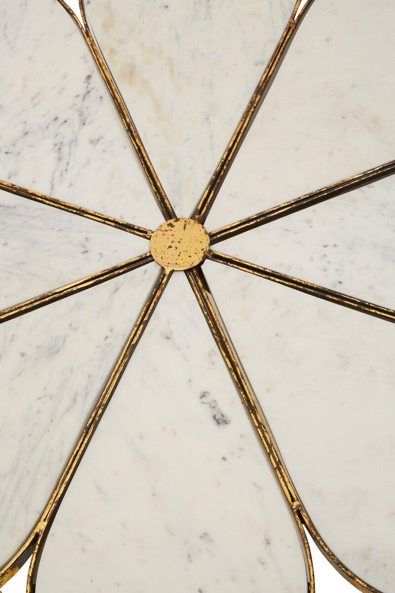 Rabia white marble petal design coffee table, additional view