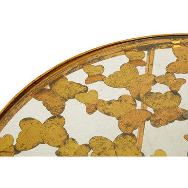 Rabia gold butterfly design coffee table, close up view 1