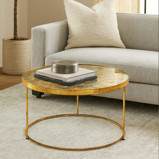 Rabia gold butterfly design coffee table, front view