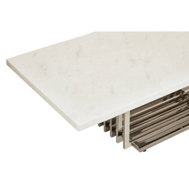 Ivory marble effect coffee table in living room setting