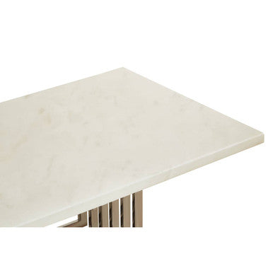 Ivory marble effect coffee table styled with decor