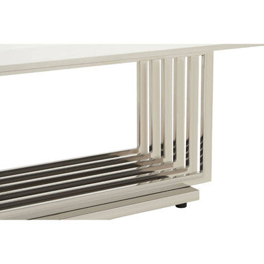 Ivory marble effect coffee table, close up of base frame