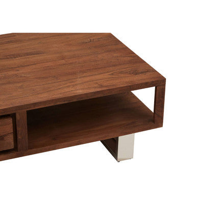 Simla acacia wood coffee table with drawer, additional view