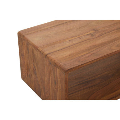 Surati sheesham wood coffee table, close up view 1