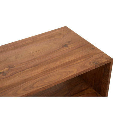 Surati sheesham wood coffee table, close up view 2