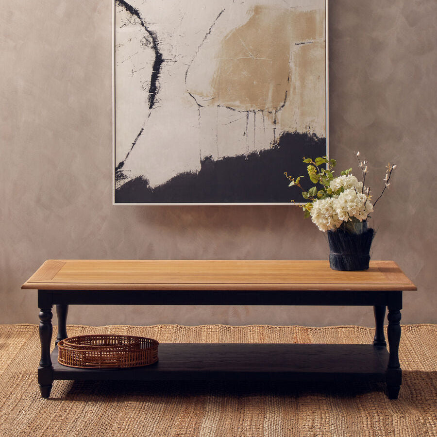 Kensington Townhouse grey wash coffee table, living room setting